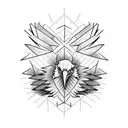 patriotic bald eagle  tattoo design idea