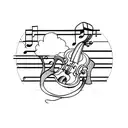 Violin book nature tattoo design idea