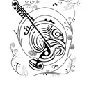Violin book nature tattoo design idea
