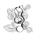 Violin book nature tattoo design idea
