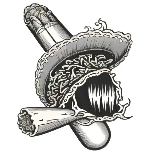 Mexican taco smoking a blunt only they forearm tattoo design idea