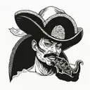 Taco smoking a blunt tattoo design idea