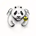 panda, bumble bee, elephant tattoo design idea