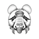 panda, bumble bee, elephant tattoo design idea