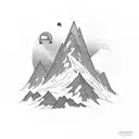 snowboard and mountain tattoo design idea
