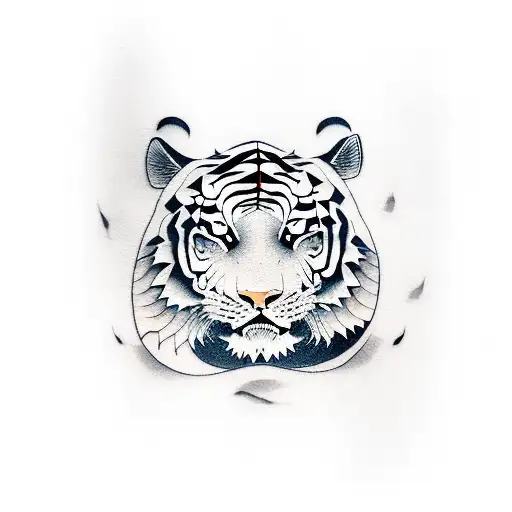 Samurai, tiger, dragon tattoo design idea