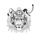 Samurai, tiger, dragon tattoo design idea