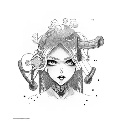 family, music, gym, anime  tattoo design idea