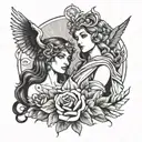 athena aphrodite and hera tattoo design idea