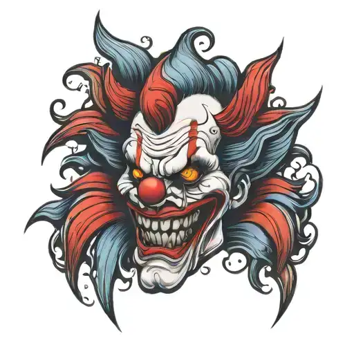 background for existing evil clown tatto design tattoo design idea