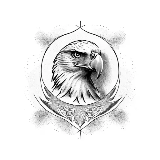 A majestic eagle soaring through the mountains tattoo design idea