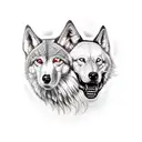 Lobo y mujer tattoo design idea