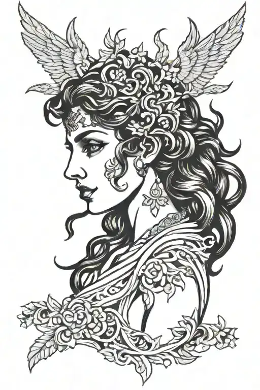 nyx greek mythology tattoo design idea