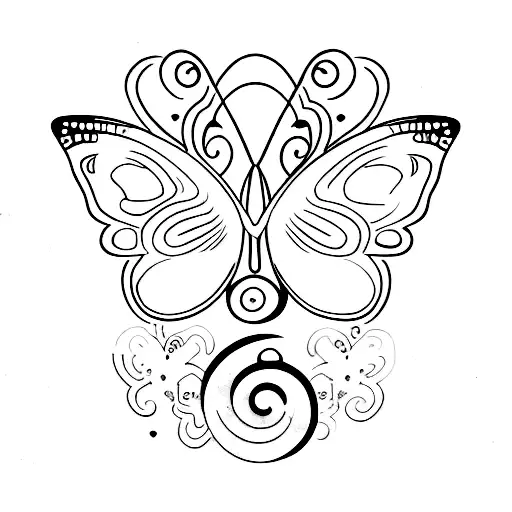 888 1111 butterfly  tattoo design idea
