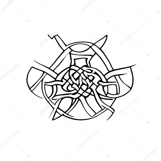 Celtic band with geometric tattoo design idea