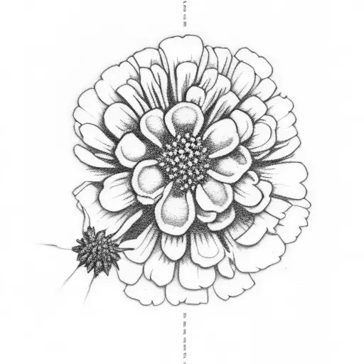 zinnia tattoo design idea