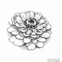 zinnia with stem tattoo design idea