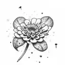 zinnia with stem tattoo design idea