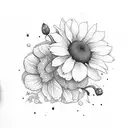 wildflowers tattoo design idea