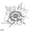 wildflowers tattoo design idea