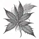 A cannabis leaf morphing into a freaky monster tattoo design idea