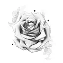 prayer hands with rose tattoo design idea