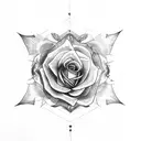 prayer hands with rose tattoo design idea