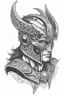 loki marvel helmet adorned skull surrounded tattoo design idea