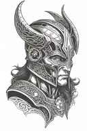 loki marvel helmet adorned skull surrounded tattoo design idea