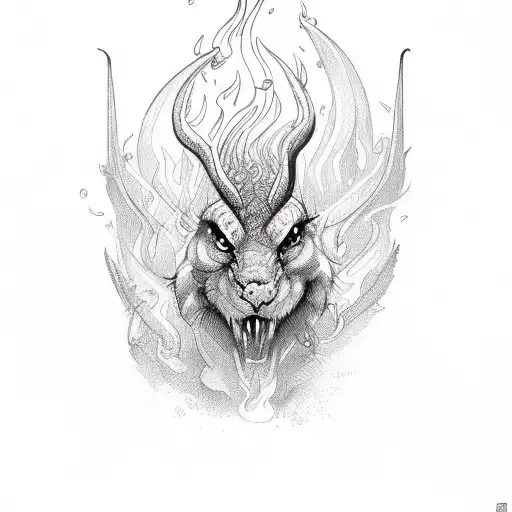 fire with cage tattoo design idea