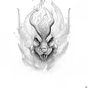 fire with cage tattoo design idea