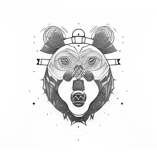 Bear samurai tattoo design idea