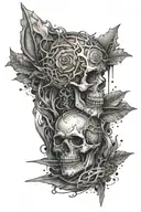 accident scene who means stregth courage and personal victory after a period of pain and suffering tattoo design idea