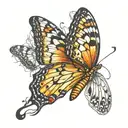 butterfly emerging from cocoon, metaphorical for the butterfly escaping the negatives tattoo design idea