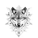 Binary code intertwined with wolf silhouette tattoo design idea