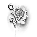open door to secret garden tattoo design idea