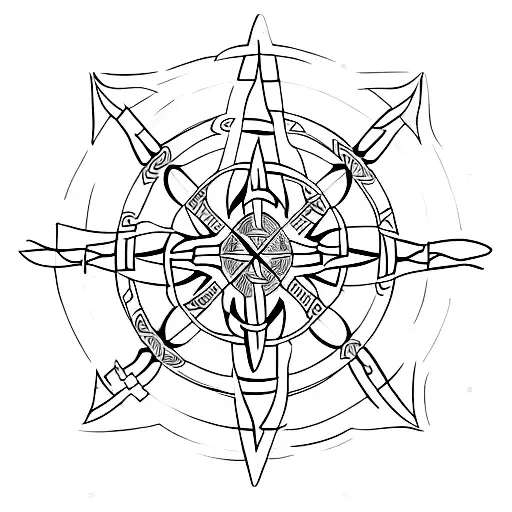 celtic compass rose tattoo design idea