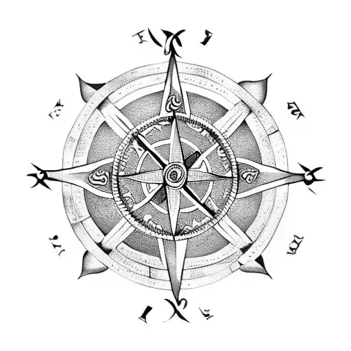 celtic compass rose tattoo design idea