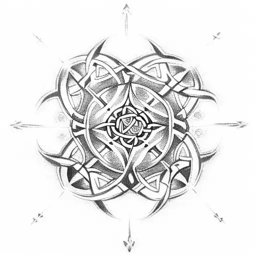 Celtic Knot compass rose tattoo design idea