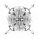 celtic compass rose tattoo design idea