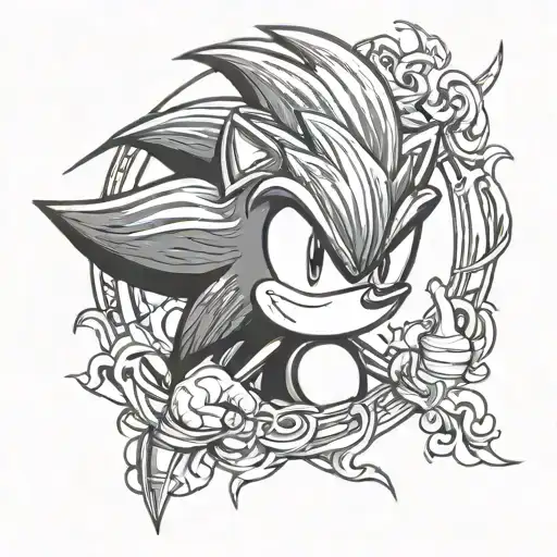 sonic the hedgehog  tattoo design idea