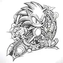 sonic the hedgehog  tattoo design idea