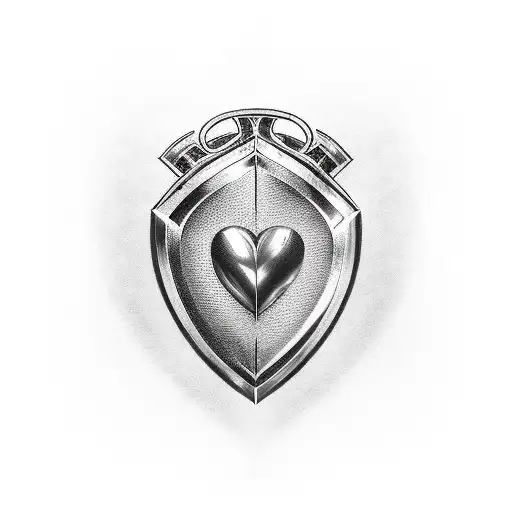 shieldwall protecting a broken heart tattoo design idea
