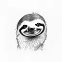 Sloth reaching for purple magical butterfly tattoo design idea