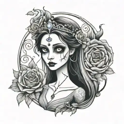 corpse bride tattoo design idea