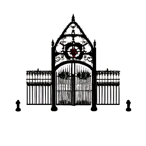 Gothic iron black gate tattoo design idea