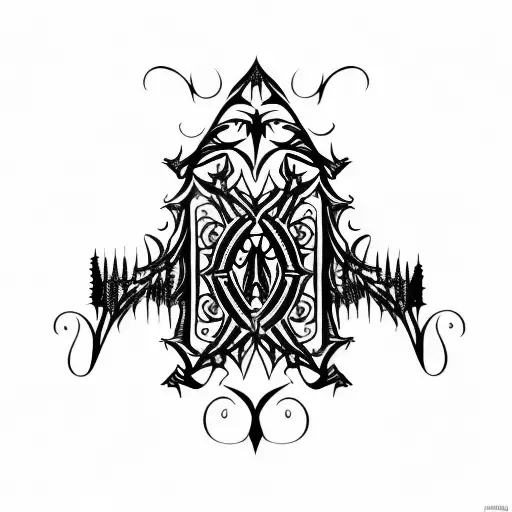 gothic iron black gates sharp tips tattoo design idea