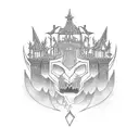 Gothic iron black gate tattoo design idea