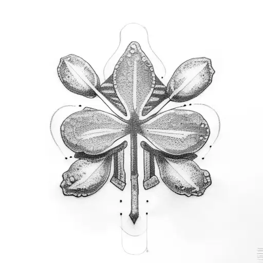 4 leaf clover with the name Joseph  for stem tattoo design idea