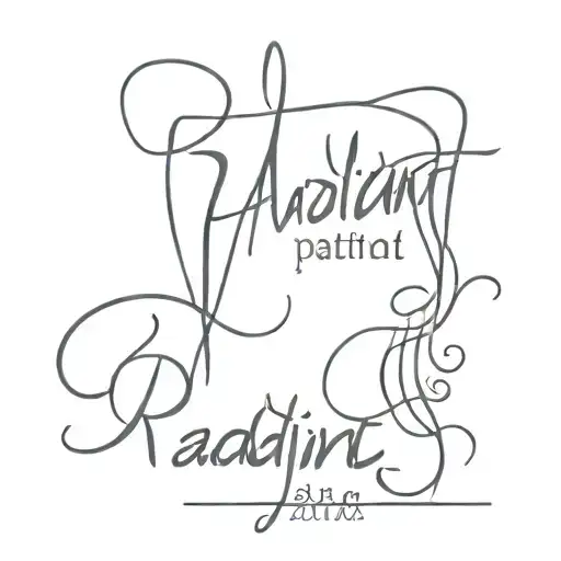 script tattoo saying radiant through your own trauma  tattoo design idea